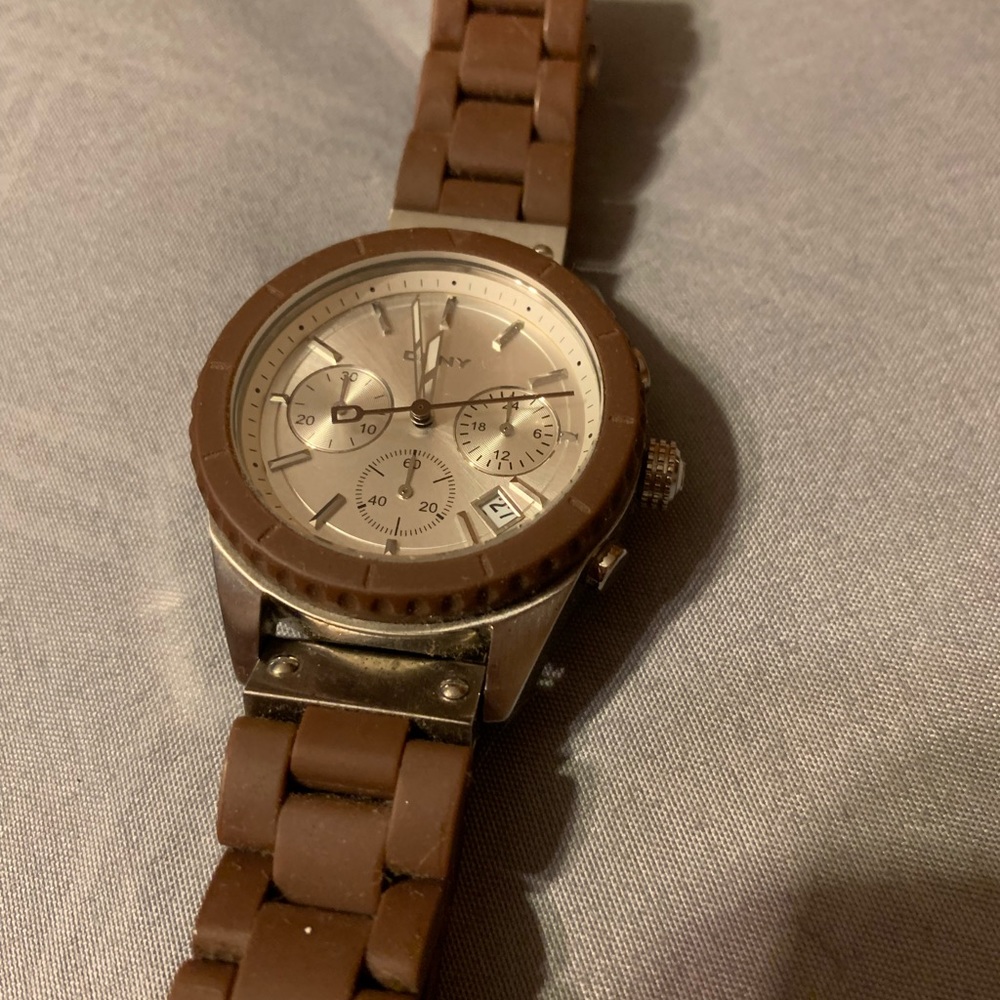 Brown DKNY watch